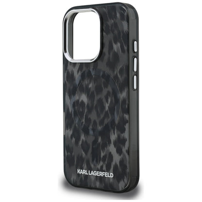 MagSafe-deksel for Apple iPhone 16 Pro Max, Karl Lagerfeld, IML Leopard-mønster, Svart