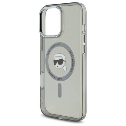 MagSafe-deksel for Apple iPhone 16 Pro Max, Karl Lagerfeld, IML Metal Karl's Head, Svart