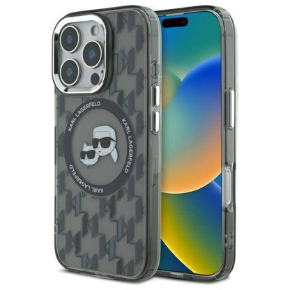 MagSafe-deksel for Apple iPhone 16 Pro Max, Karl Lagerfeld, IML Monogram Karl & Choupette's Heads, Svart