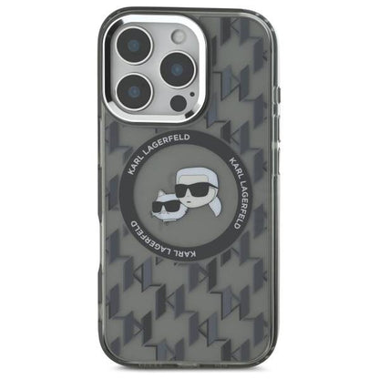 MagSafe-deksel for Apple iPhone 16 Pro Max, Karl Lagerfeld, IML Monogram Karl & Choupette's Heads, Svart