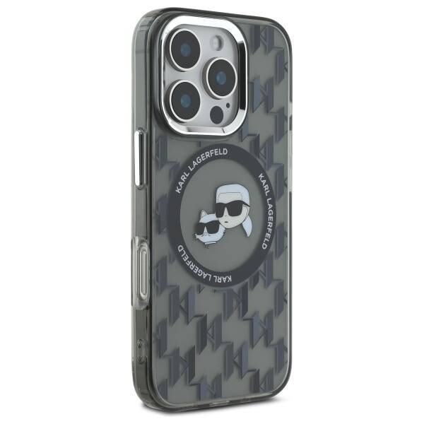 MagSafe-deksel for Apple iPhone 16 Pro Max, Karl Lagerfeld, IML Monogram Karl & Choupette's Heads, Svart