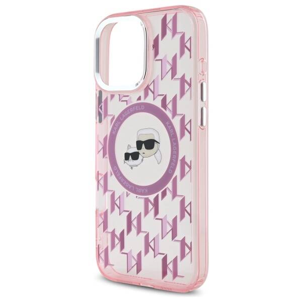 MagSafe-deksel for Apple iPhone 16 Pro Max, Karl Lagerfeld, IML Monogram Karl & Choupette's Heads, Rosa