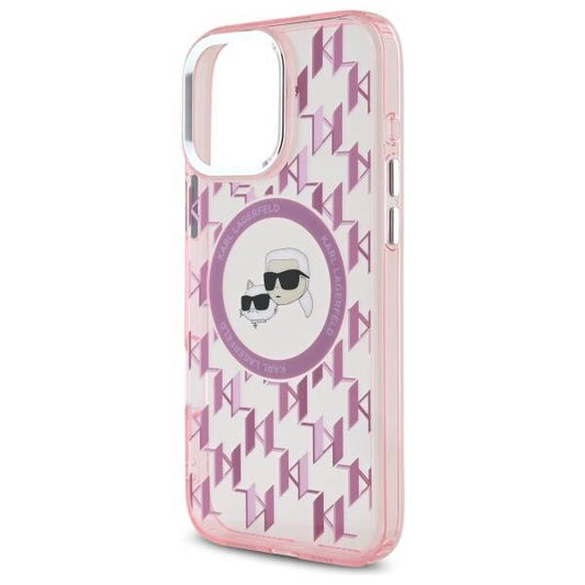 MagSafe-deksel for Apple iPhone 16 Pro Max, Karl Lagerfeld, IML Monogram Karl & Choupette's Heads, Rosa
