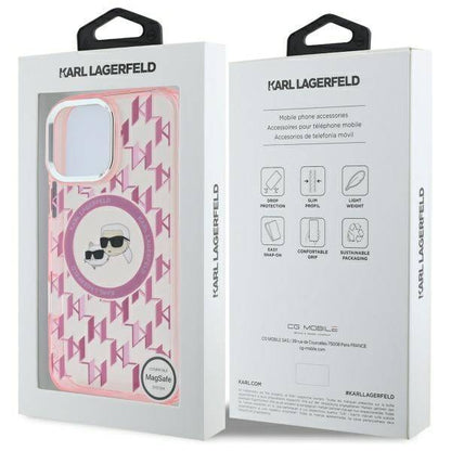 MagSafe-deksel for Apple iPhone 16 Pro Max, Karl Lagerfeld, IML Monogram Karl & Choupette's Heads, Rosa