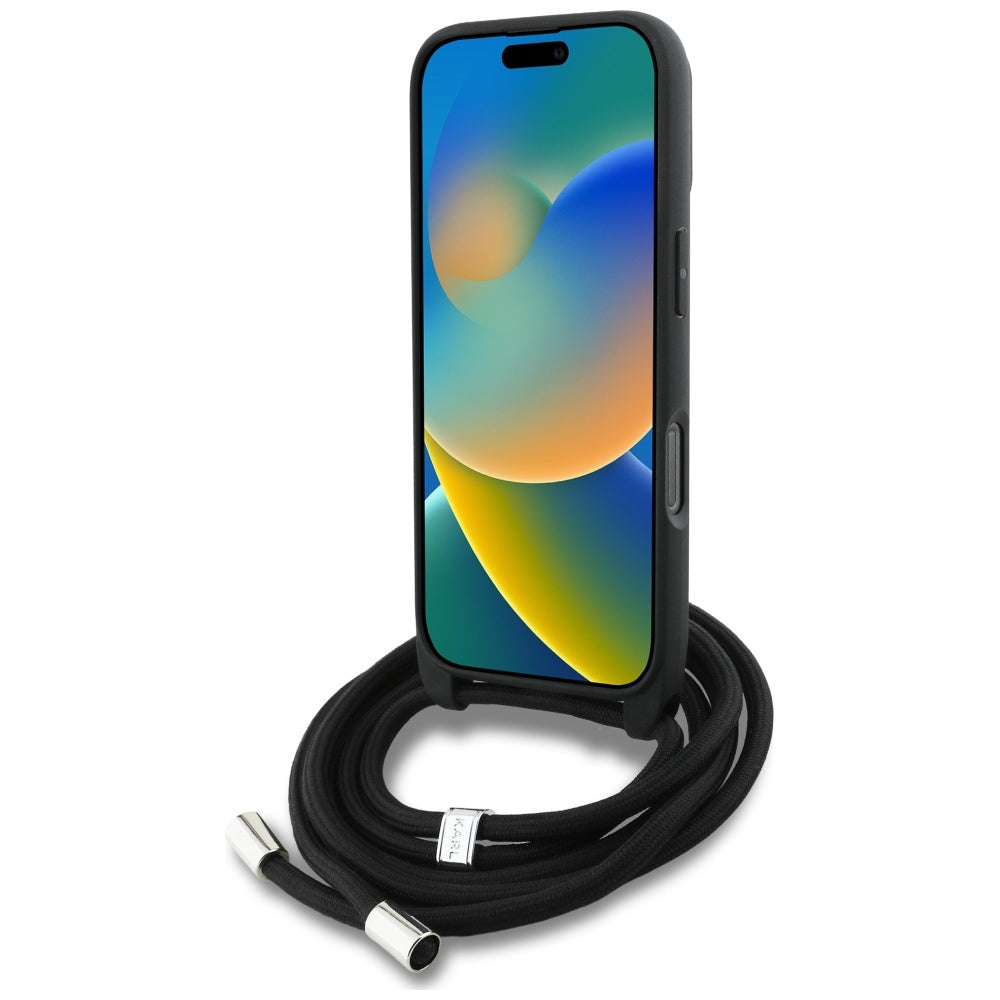 MagSafe-deksel for Apple iPhone 16 Pro Max, Karl Lagerfeld, Saffiano Crossbody, Grå