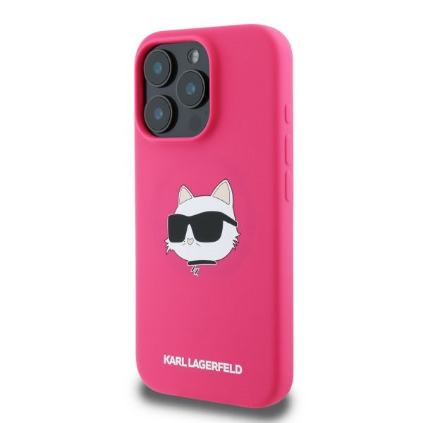 MagSafe-deksel for Apple iPhone 16 Pro Max, Karl Lagerfeld, Silicone Choupette's Head, Fuchsia