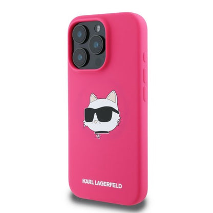 MagSafe-deksel for Apple iPhone 16 Pro Max, Karl Lagerfeld, Silicone Choupette's Head, Fuchsia