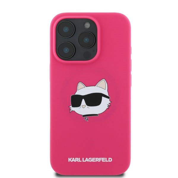 MagSafe-deksel for Apple iPhone 16 Pro Max, Karl Lagerfeld, Silicone Choupette's Head, Fuchsia