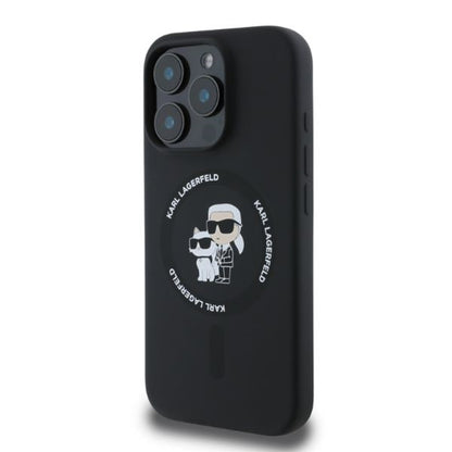 MagSafe-deksel for Apple iPhone 16 Pro Max, Karl Lagerfeld, Silicone Ring Karl & Choupette, Svart