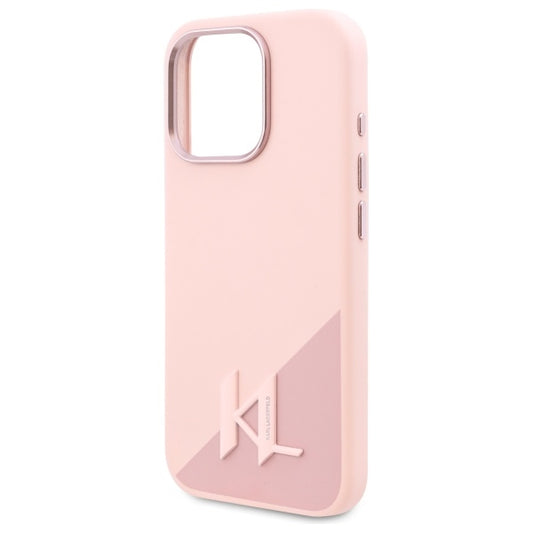 MagSafe-deksel for Apple iPhone 16 Pro Max, Karl Lagerfeld, Silicone Shadow Metal Initial, Rosa