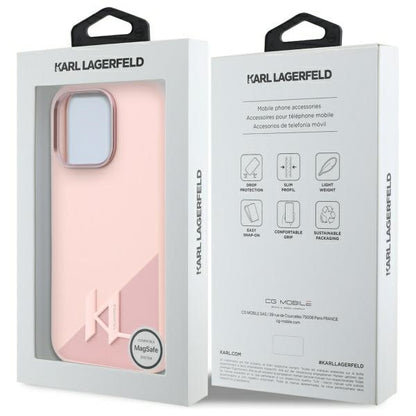 MagSafe-deksel for Apple iPhone 16 Pro Max, Karl Lagerfeld, Silicone Shadow Metal Initial, Rosa