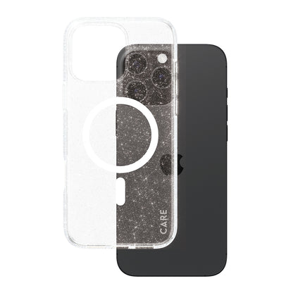 MagSafe-deksel for Apple iPhone 16 Pro Max, PanzerGlass, Care Urban Combat Star Lit, Transparent Hvit