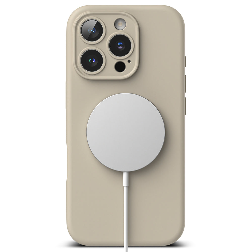 MagSafe-deksel for Apple iPhone 16 Pro Max, Ringke, silikon, krem
