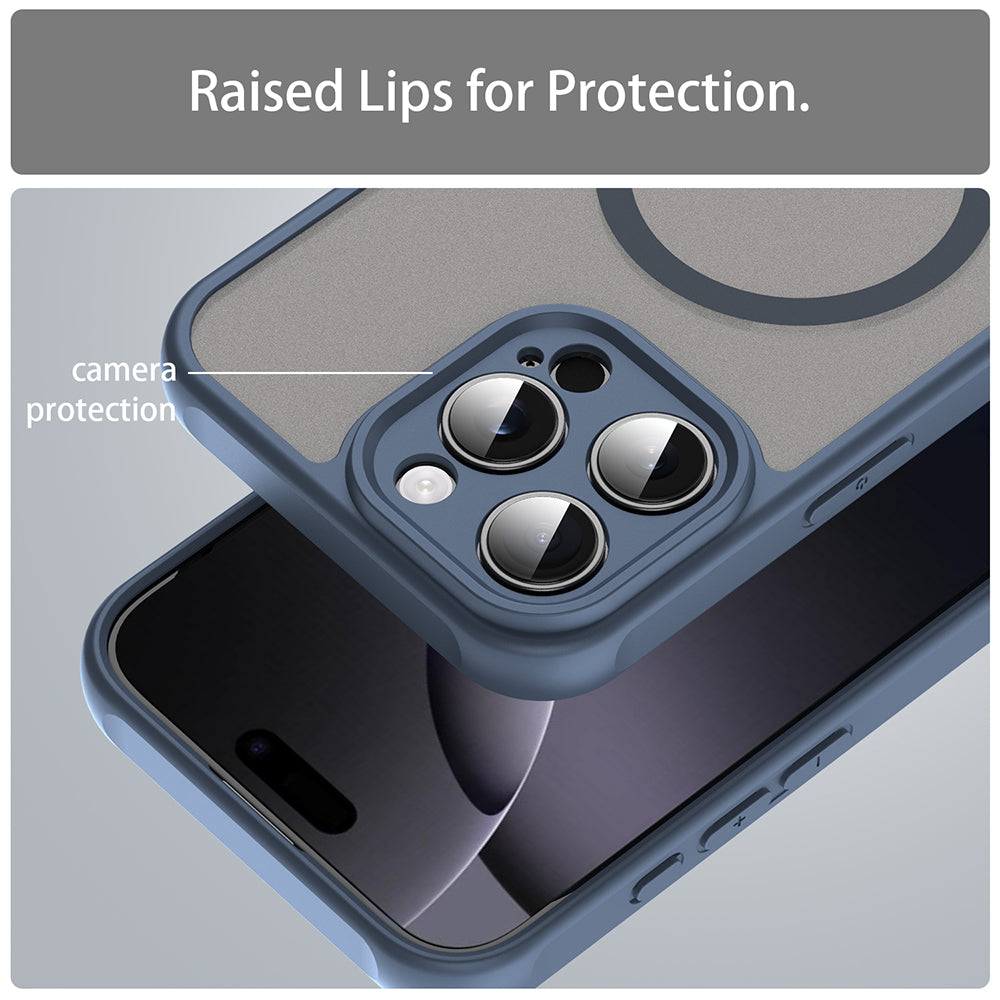 MagSafe-deksel for Apple iPhone 16 Pro Max, Techsuit, HaloFrost II, Marineblå