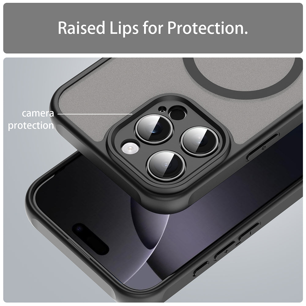 MagSafe-deksel for Apple iPhone 16 Pro Max, Techsuit, HaloFrost II, Svart