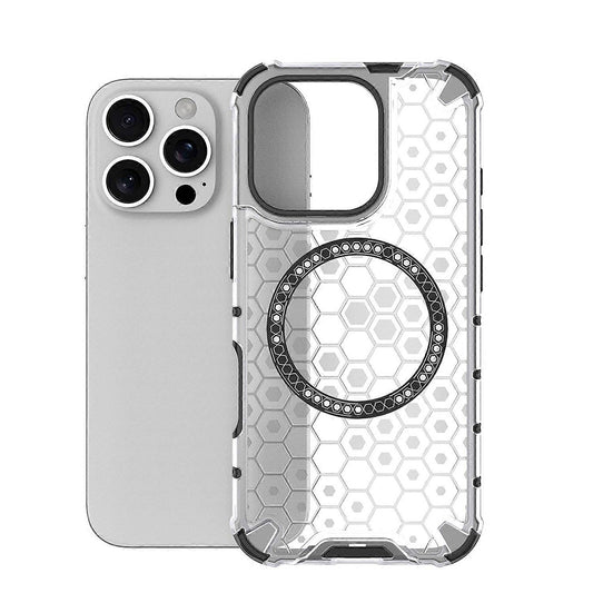 MagSafe-deksel for Apple iPhone 16 Pro Max, Techsuit, HoneyComb Shield, Hvit