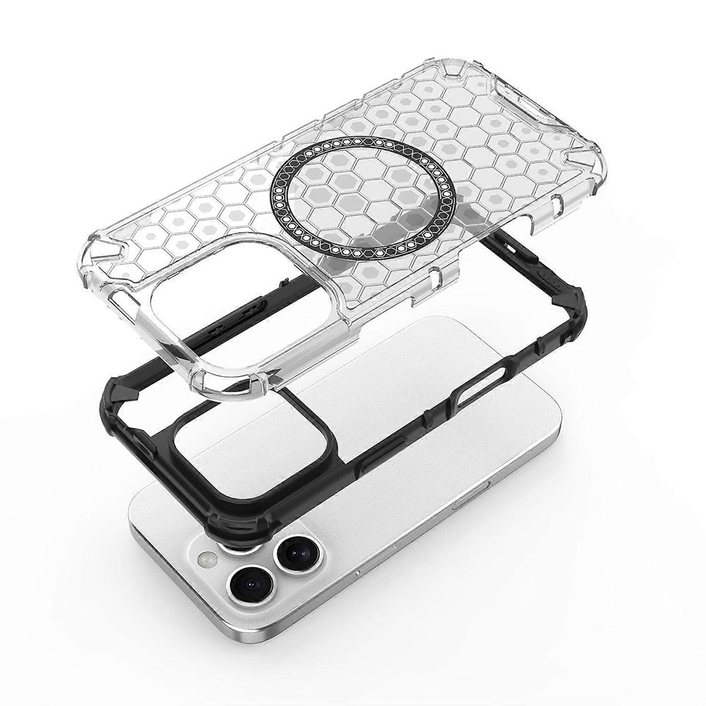 MagSafe-deksel for Apple iPhone 16 Pro Max, Techsuit, HoneyComb Shield, Hvit