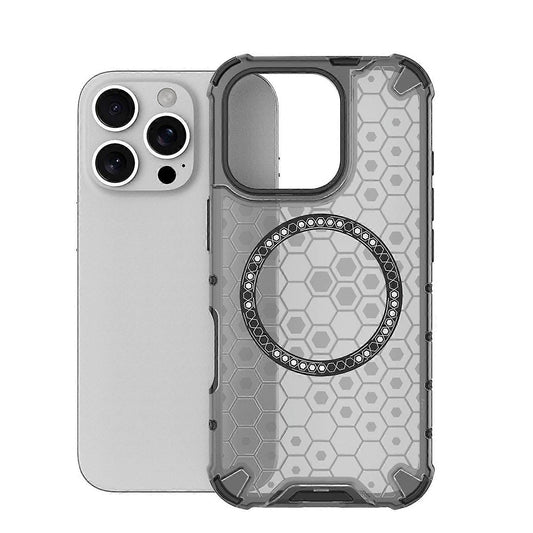 MagSafe-deksel for Apple iPhone 16 Pro Max, Techsuit, HoneyComb Shield, Svart