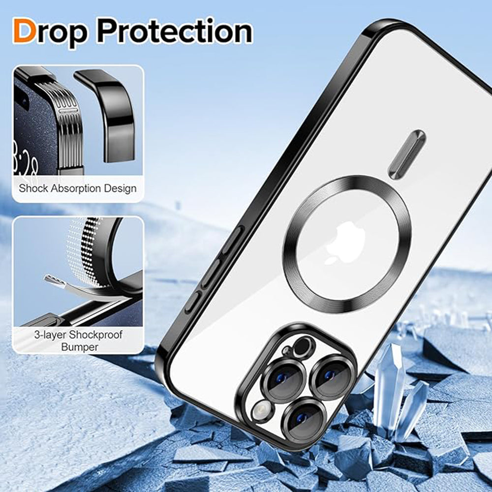 MagSafe-deksel for Apple iPhone 16 Pro Max, Techsuit, Luxury Crystal, Svart