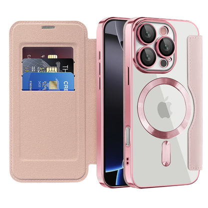 MagSafe-deksel for Apple iPhone 16 Pro Max, Techsuit, SmartMag Book, Rosa
