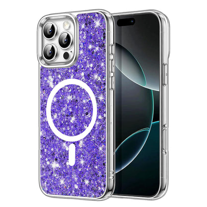 MagSafe-deksel for Apple iPhone 16 Pro Max, Techsuit, Glitrende Glitter, Lilla