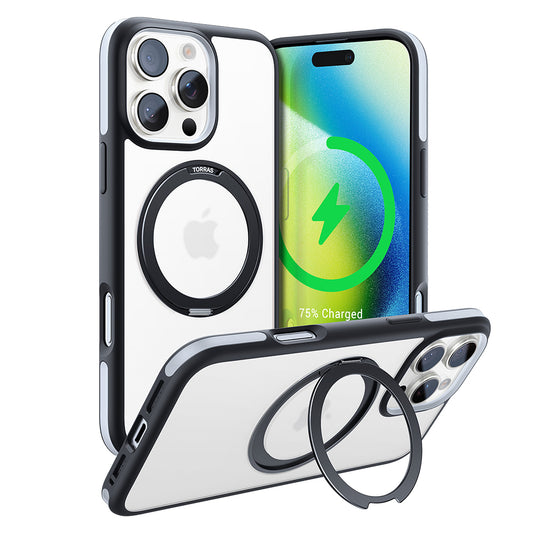 MagSafe-deksel for Apple iPhone 16 Pro Max, Torras, Ostand R Fusion, Svart