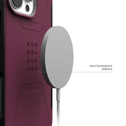 MagSafe-deksel for Apple iPhone 16 Pro Max, Urban Armor Gear, Civilian, Burgunder