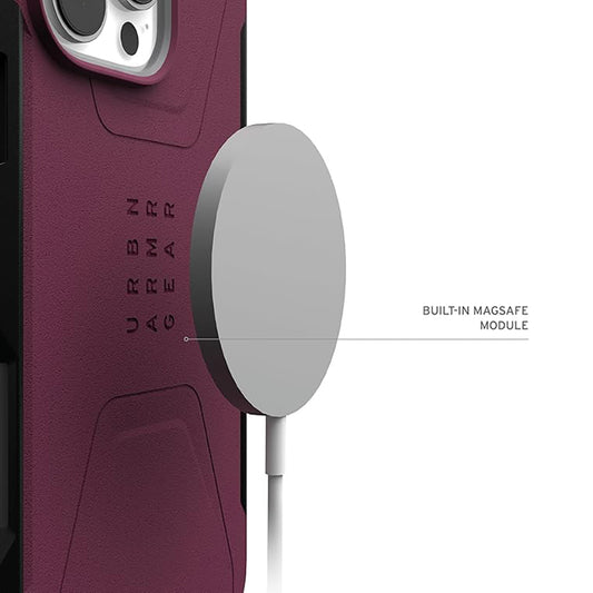 MagSafe-deksel for Apple iPhone 16 Pro Max, Urban Armor Gear, Civilian, Burgunder