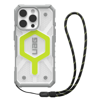 MagSafe-deksel for Apple iPhone 16 Pro Max, Urban Armor Gear, Pathfinder Clear med snor, grønn