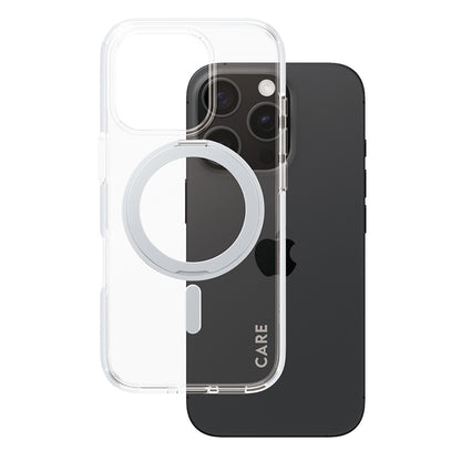 MagSafe-deksel for Apple iPhone 16 Pro, PanzerGlass, Care Feature Kickstand, Sølvtransparent