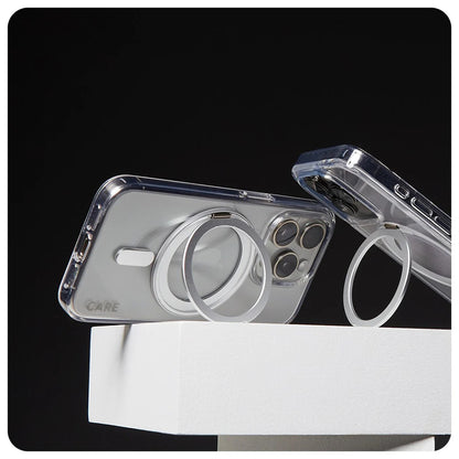 MagSafe-deksel for Apple iPhone 16 Pro, PanzerGlass, Care Feature Kickstand, Sølvtransparent