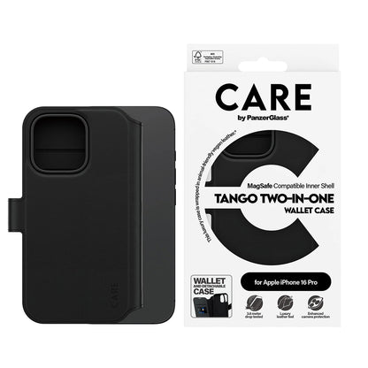 MagSafe-deksel for Apple iPhone 16 Pro, PanzerGlass, Care Feature Tango Two-in-One, Svart