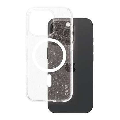 MagSafe-deksel for Apple iPhone 16 Pro, PanzerGlass, Care Urban Combat Star Lit, Transparent Hvit