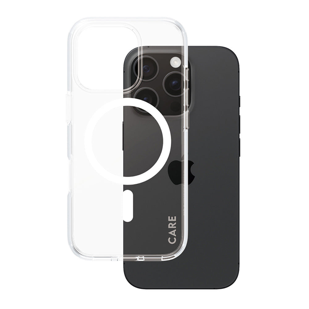 MagSafe-deksel for Apple iPhone 16 Pro, PanzerGlass, Care Urban Combat, Transparent Hvit