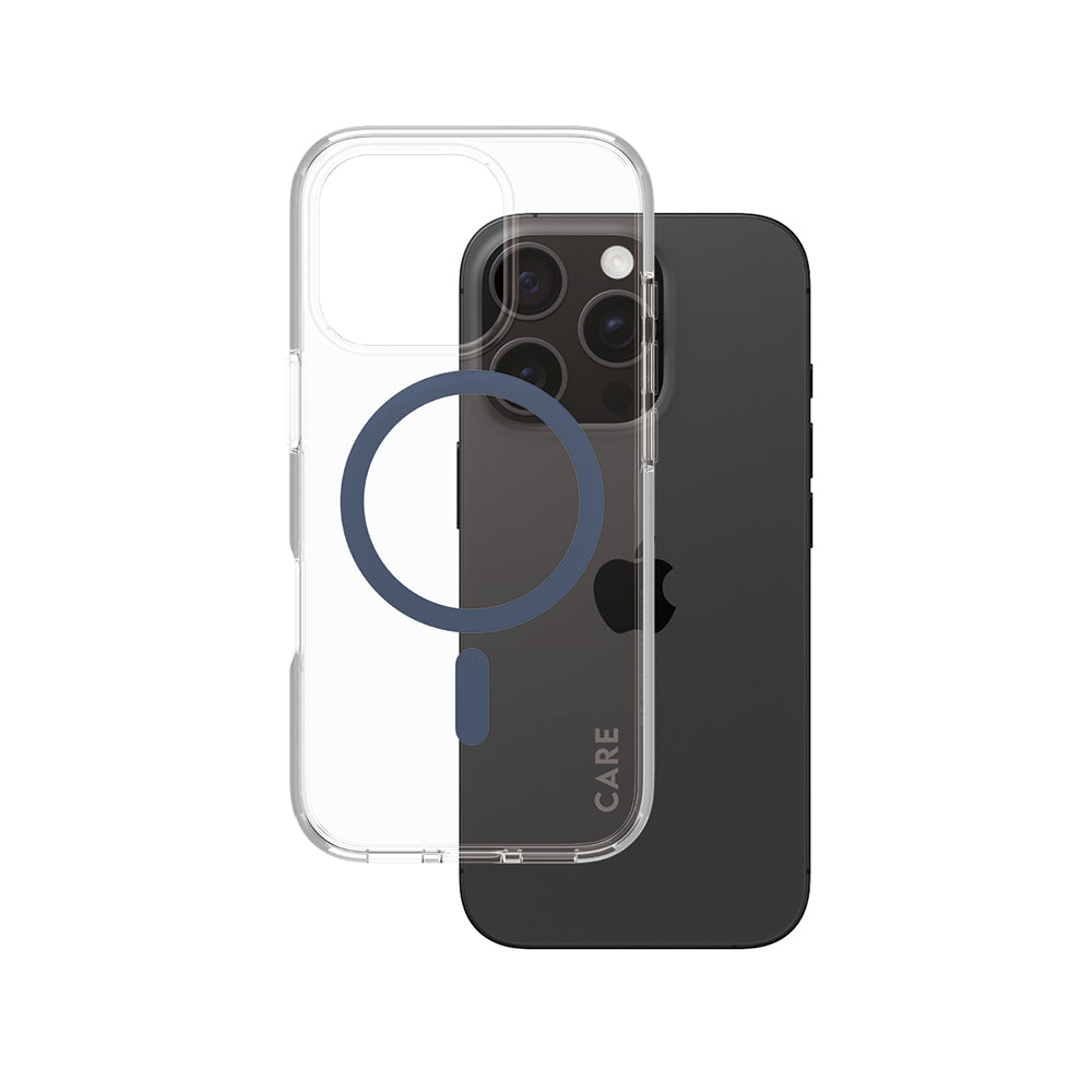 MagSafe-deksel for Apple iPhone 16 Pro, PanzerGlass, Care Urban Combat, Blå Transparent