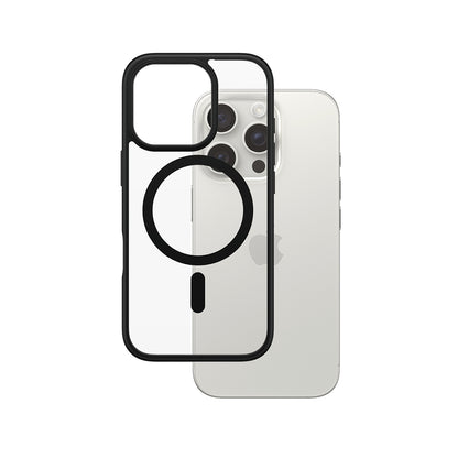 MagSafe-deksel for Apple iPhone 16 Pro, PanzerGlass, Frame, Svart Transparent