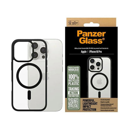 MagSafe-deksel for Apple iPhone 16 Pro, PanzerGlass, Frame, Svart Transparent