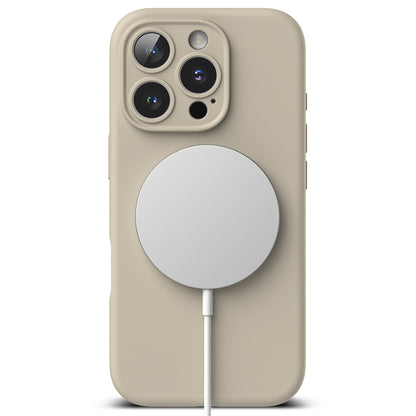 MagSafe-deksel for Apple iPhone 16 Pro, Ringke, silikon, krem