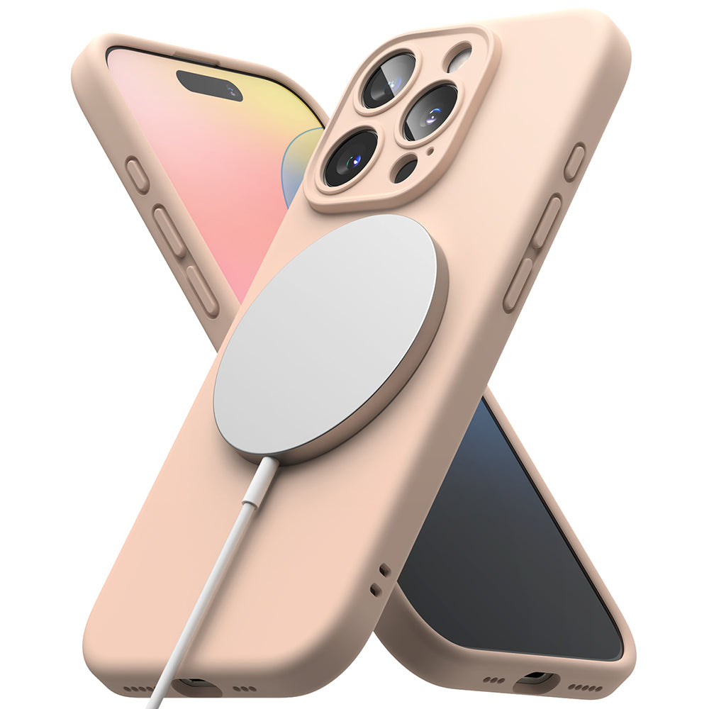 MagSafe-deksel for Apple iPhone 16 Pro, Ringke, silikon, rosa