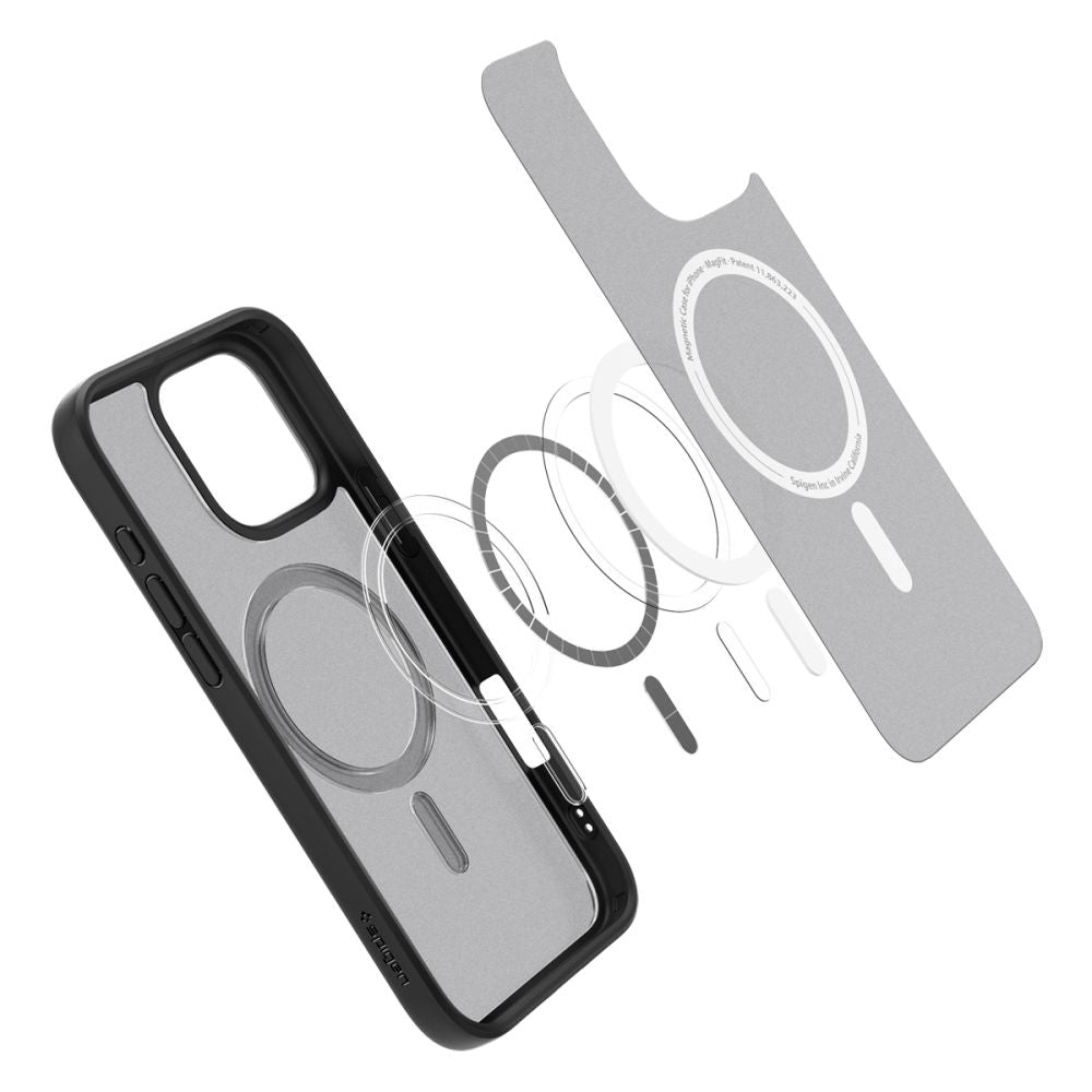 MagSafe-deksel for Apple iPhone 16 Pro, Spigen, Ultra Hybrid, Satinert svart ACS08134