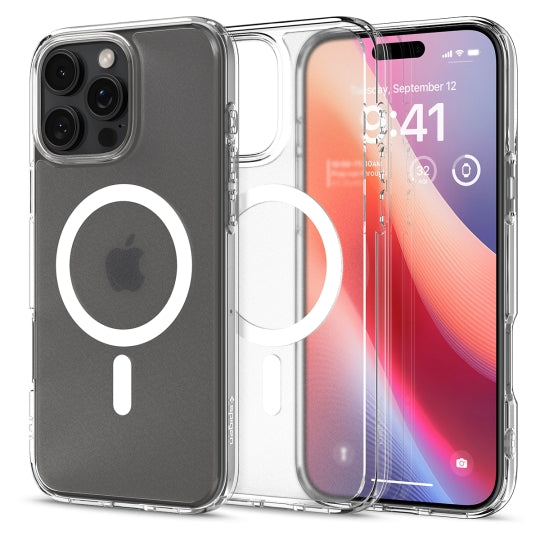 MagSafe-deksel for Apple iPhone 16 Pro, Spigen, Ultra Hybrid, Satinert Transparent ACS08133