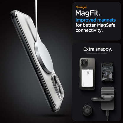 MagSafe-deksel for Apple iPhone 16 Pro, Spigen, Ultra Hybrid, Satinert Transparent ACS08133