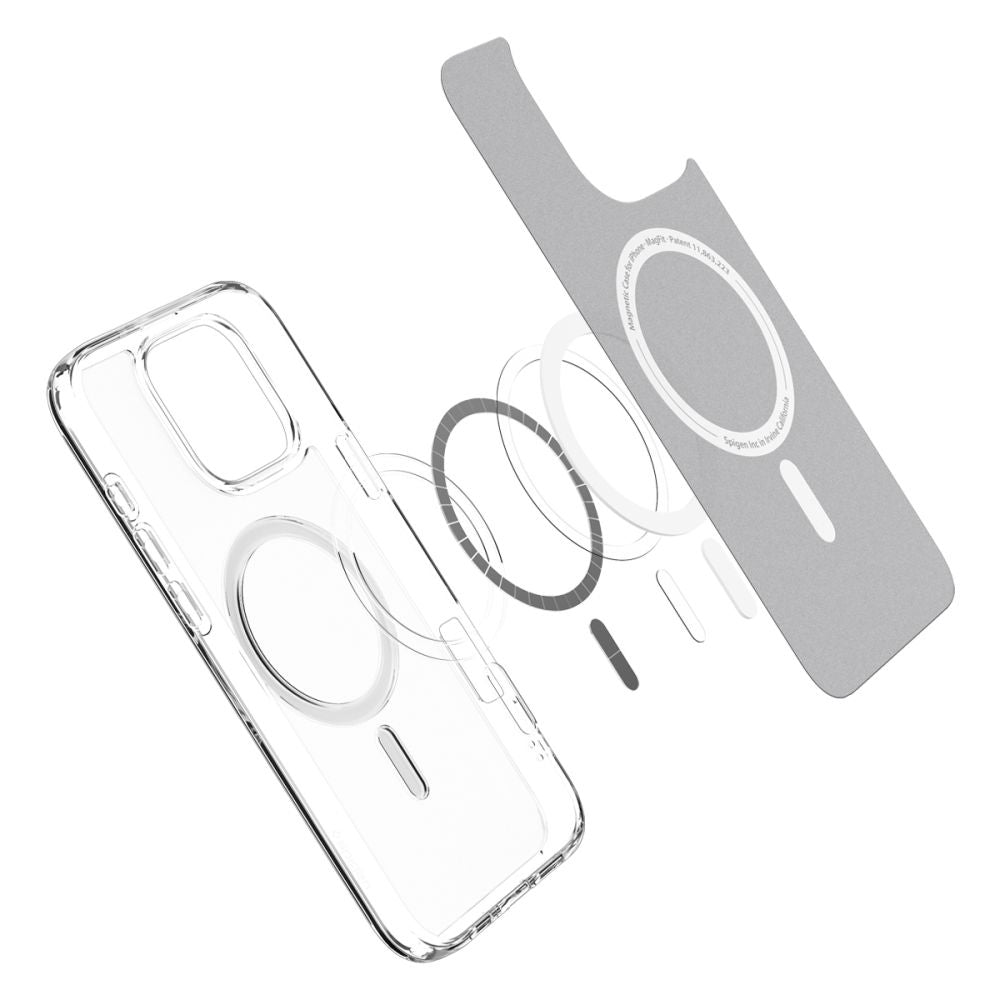 MagSafe-deksel for Apple iPhone 16 Pro, Spigen, Ultra Hybrid, Satinert Transparent ACS08133