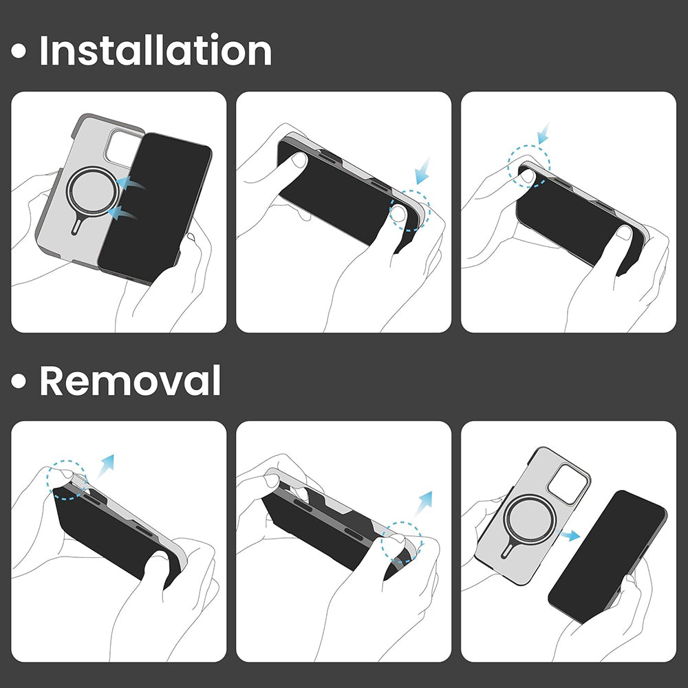 MagSafe-deksel for Apple iPhone 16 Pro, Techsuit, Aramidfiber, Svart