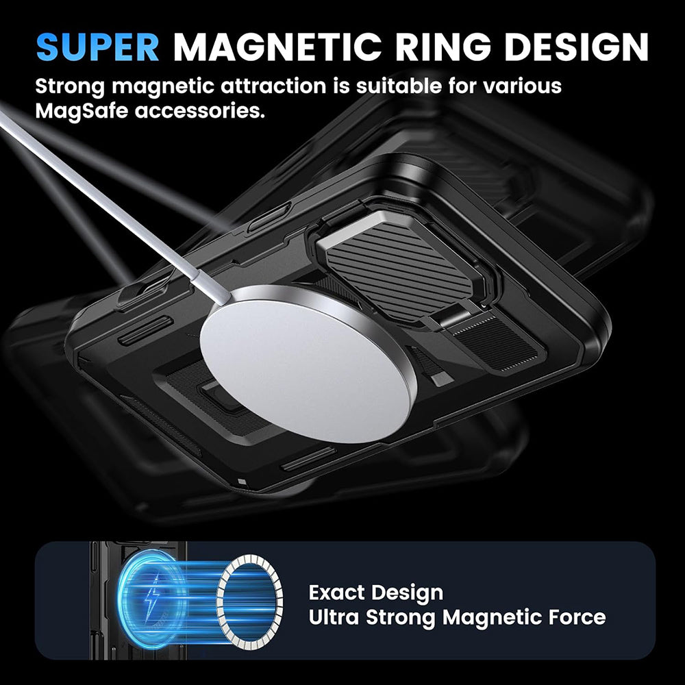 MagSafe-deksel for Apple iPhone 16 Pro, Techsuit, CamVault, svart