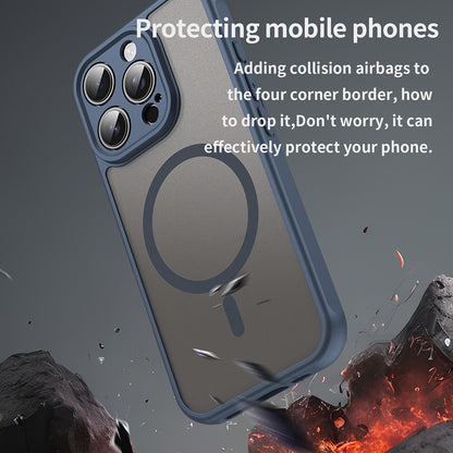MagSafe-deksel for Apple iPhone 16 Pro, Techsuit, HaloFrost II, Marineblå