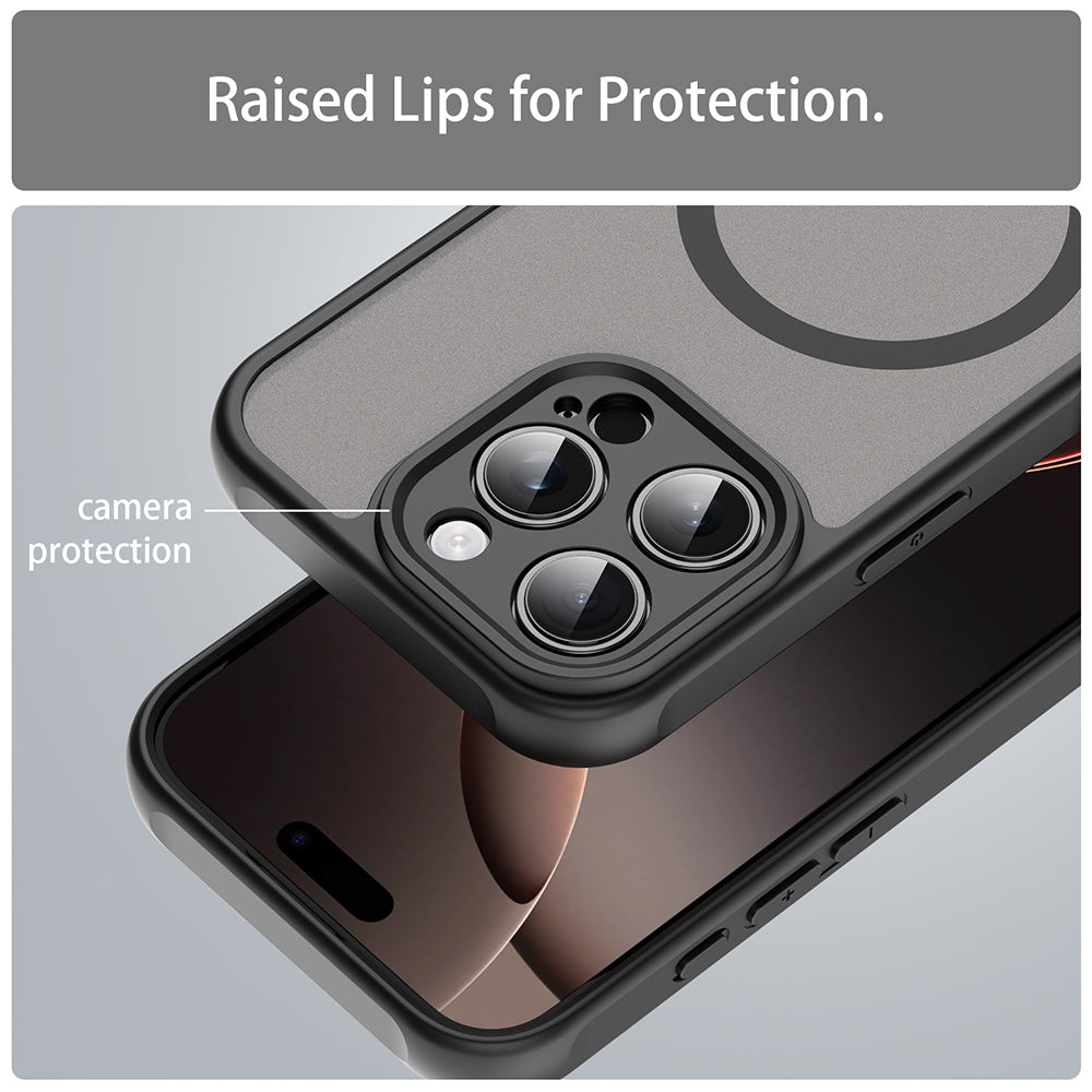 MagSafe-deksel for Apple iPhone 16 Pro, Techsuit, HaloFrost II, Svart