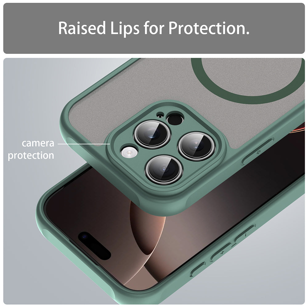 MagSafe-deksel for Apple iPhone 16 Pro, Techsuit, HaloFrost II, Grønn