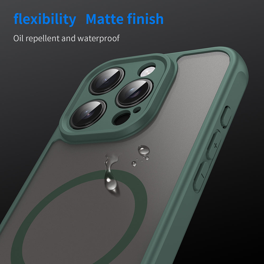 MagSafe-deksel for Apple iPhone 16 Pro, Techsuit, HaloFrost II, Grønn
