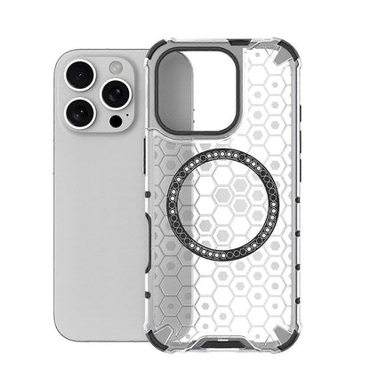 MagSafe-deksel for Apple iPhone 16 Pro, Techsuit, HoneyComb Shield, hvit